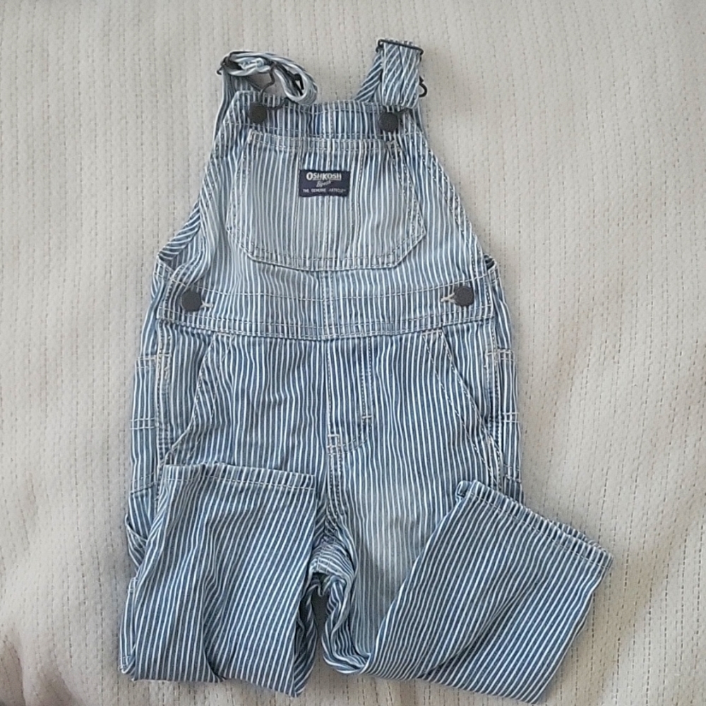 Oshkosh pinstripe overalls 12-18m